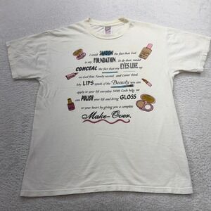 Vintage Jerzees Graphic T Shirt Religious Make Over Beauty Christian Women's L